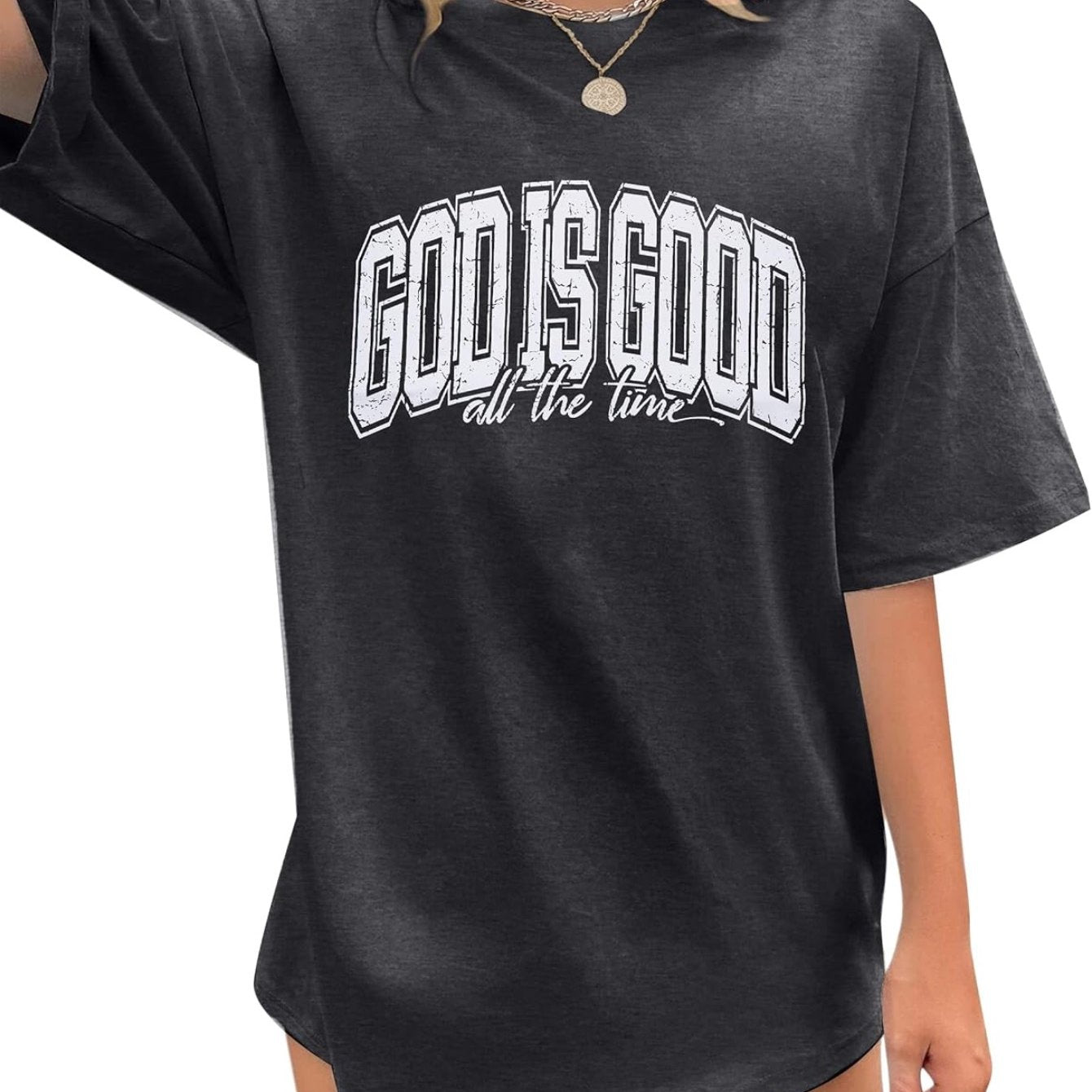 God is Good Shirt Christian Shirts for Women Oversized Jesus Religious Gift Tops image 9