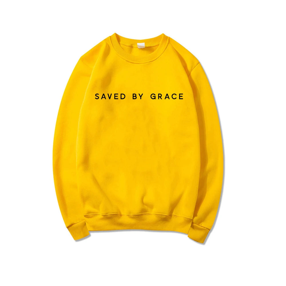 Saved by Grace Sweatshirt Christian Crewneck Sweatshirts image 9