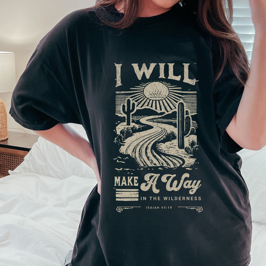 Christian Graphic Tee- He will Make a way image 0