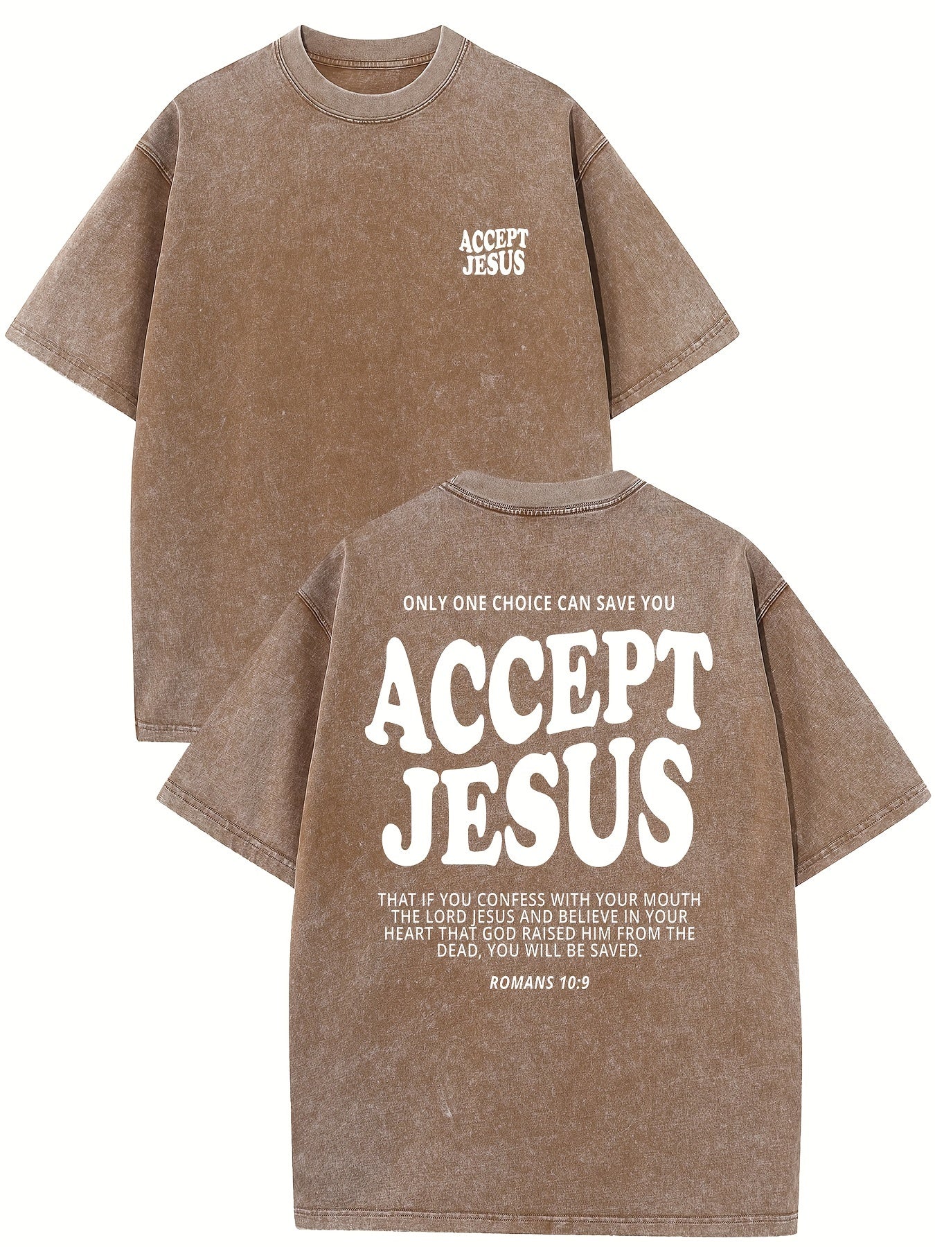 Only One Choice Can Save You Accept Jesus Vintage Washed High Quality Cotton Pat image 5