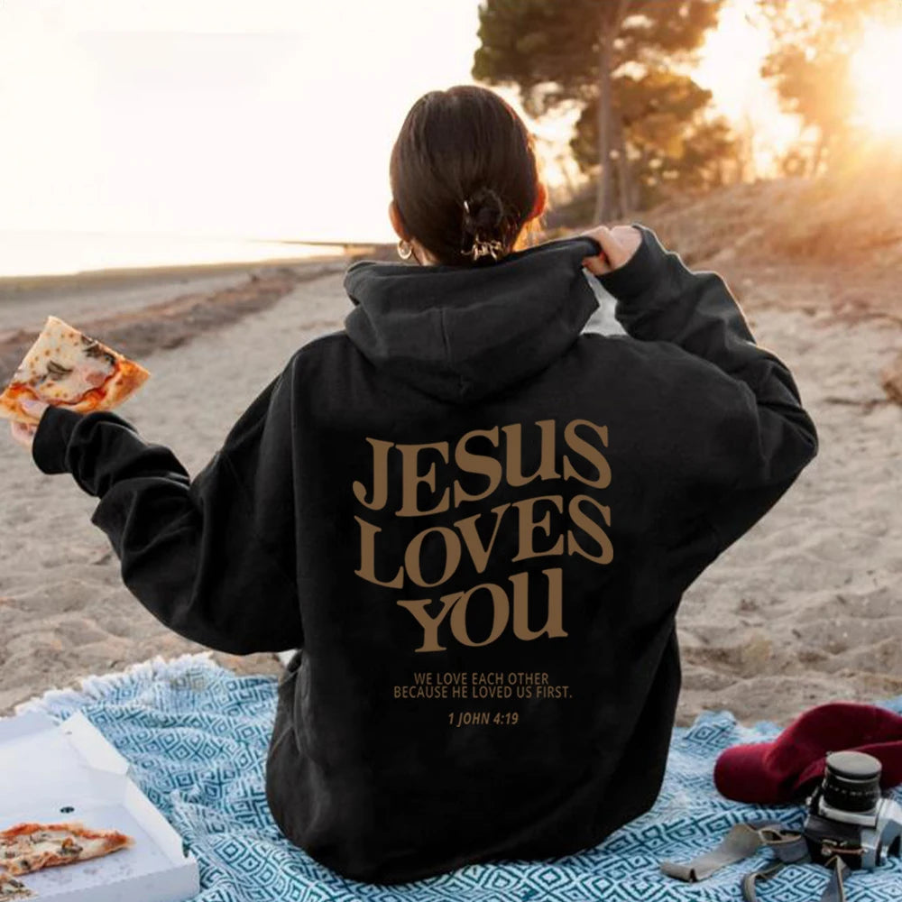 Jesus Loves You Hoodie Christian Hooded Sweatshirt Jesus s Christian Merch image 11