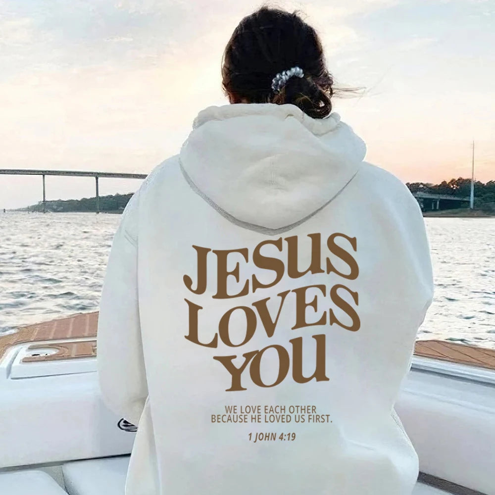 Jesus Loves You Hoodie Christian Hooded Sweatshirt Jesus s Christian Merch image 3