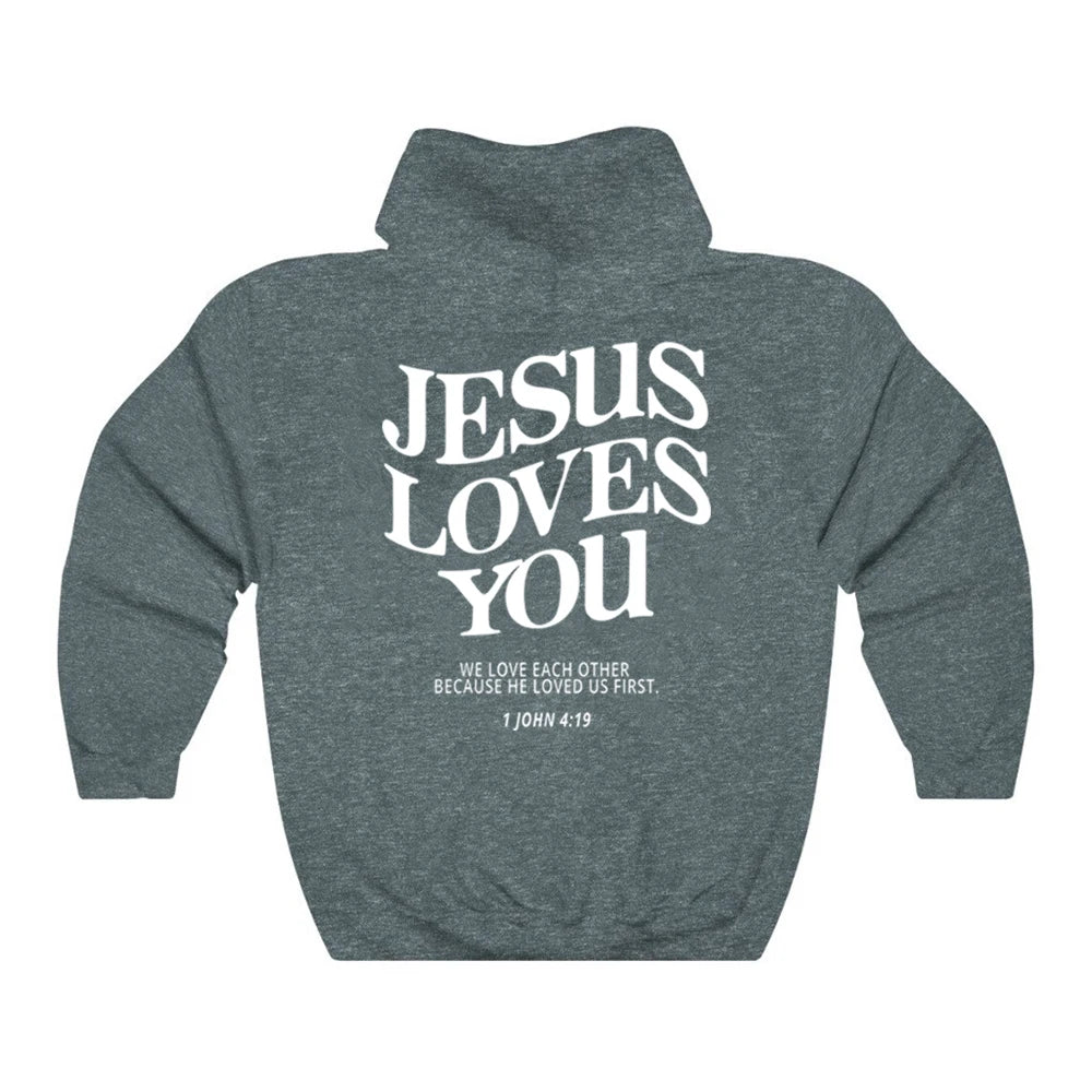 Jesus Loves You Hoodie Christian Hooded Sweatshirt Jesus s Christian Merch image 6