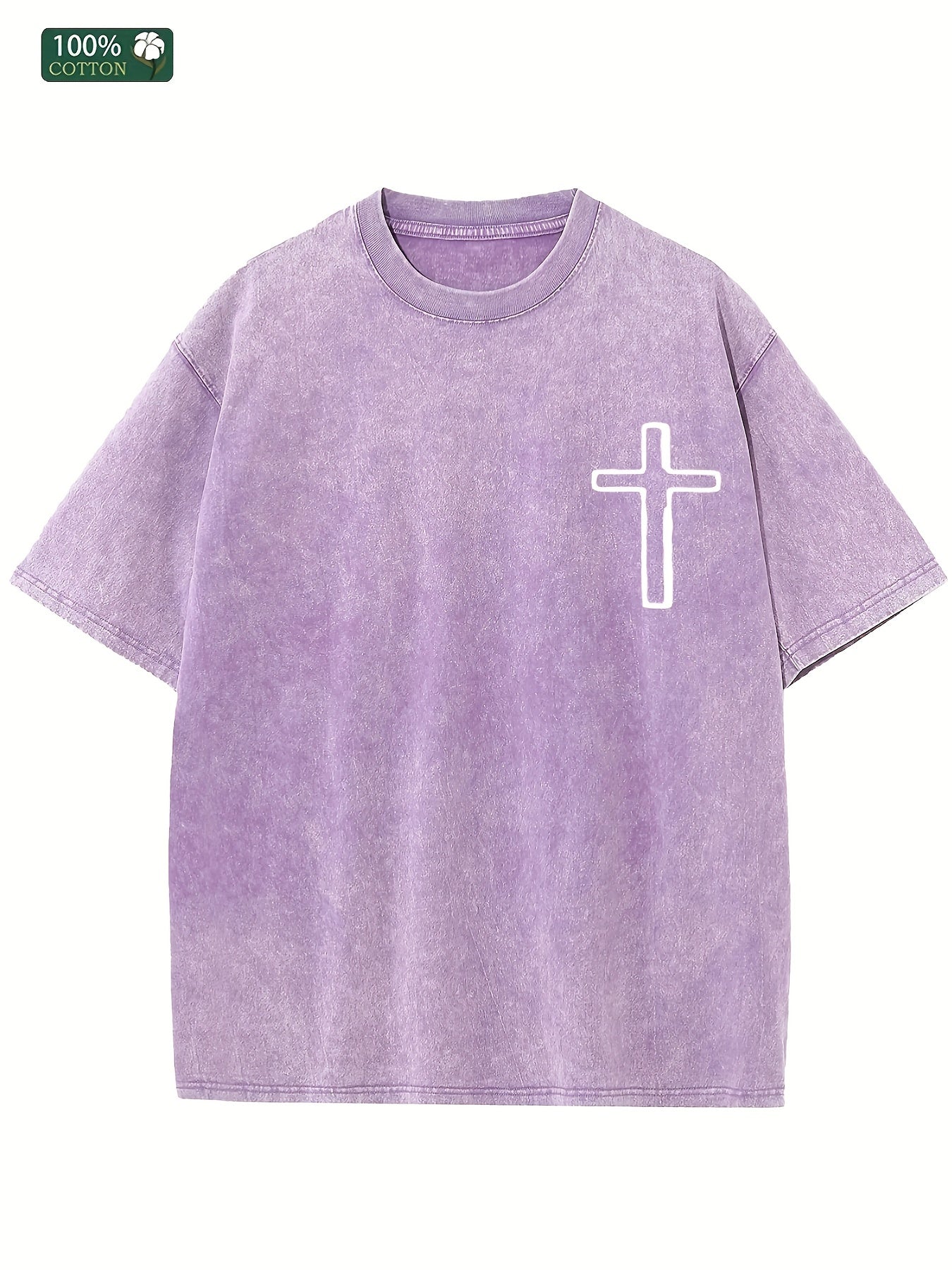 JESUS IS MY GOD Men's washed cotton T-shirt, vintage pure cotton T-shirt, animat image 7