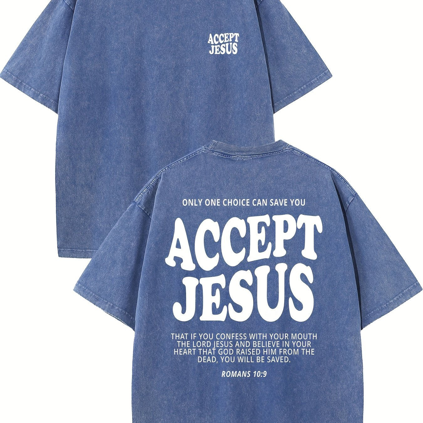 Only One Choice Can Save You Accept Jesus Vintage Washed High Quality Cotton Pat image 14