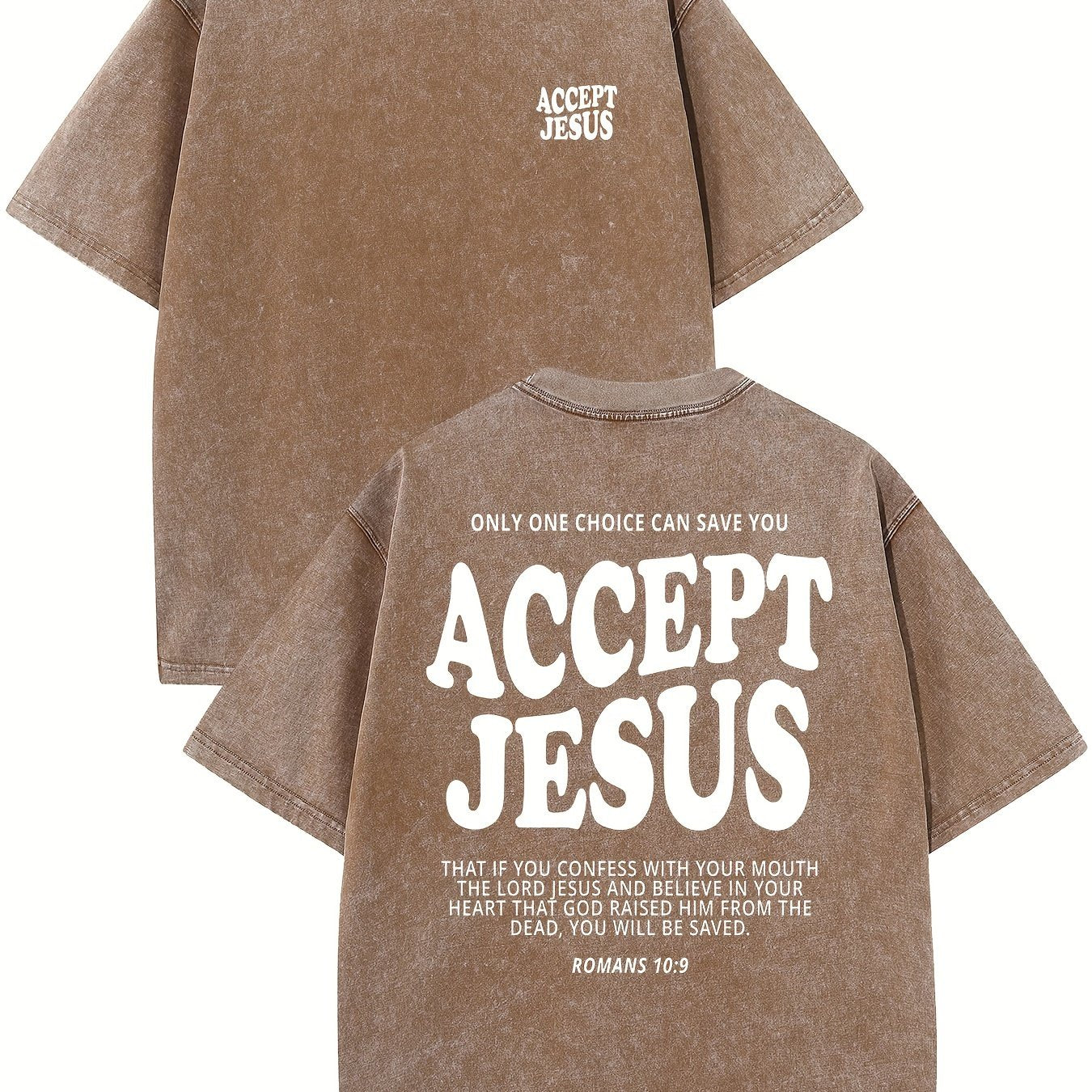 Only One Choice Can Save You Accept Jesus Vintage Washed High Quality Cotton Pat image 11
