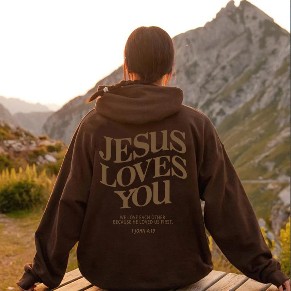 Jesus Loves You Hoodie Christian Hooded Sweatshirt Jesus s Christian Merch image 5