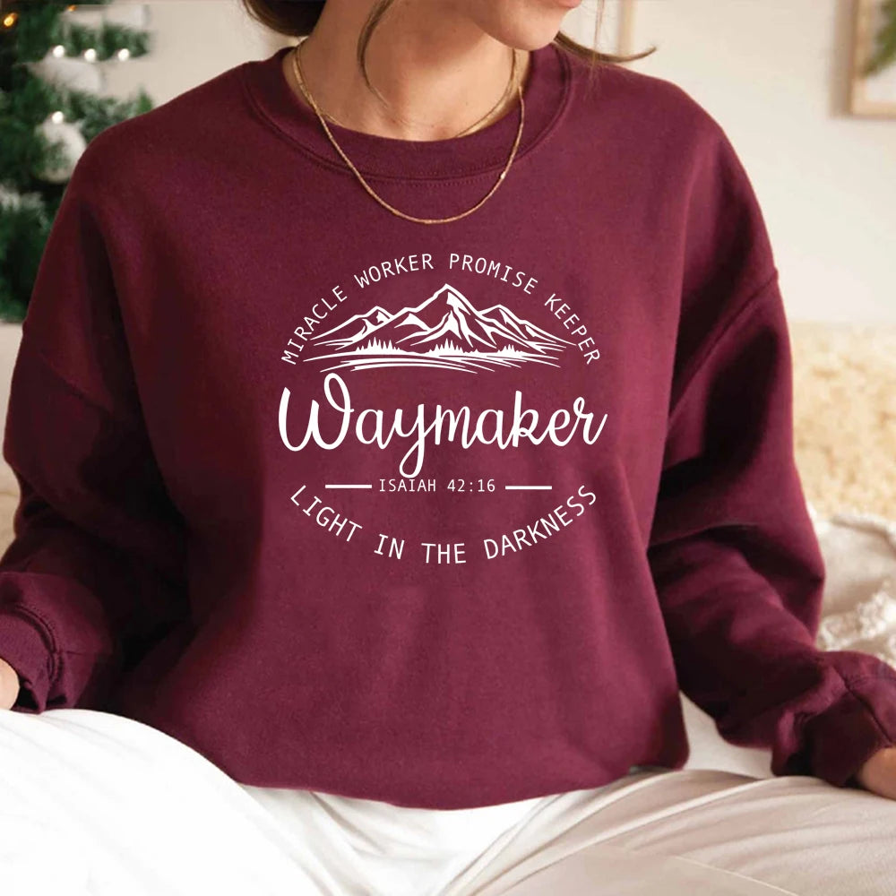 Waymaker Sweatshirt Christian Crewneck Sweatshirts image 1