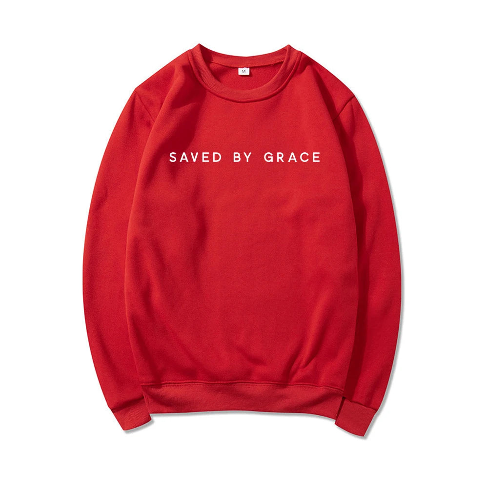Saved by Grace Sweatshirt Christian Crewneck Sweatshirts image 7