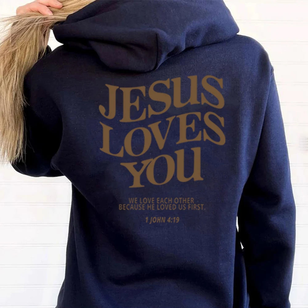 Jesus Loves You Hoodie Christian Hooded Sweatshirt Jesus s Christian Merch image 8
