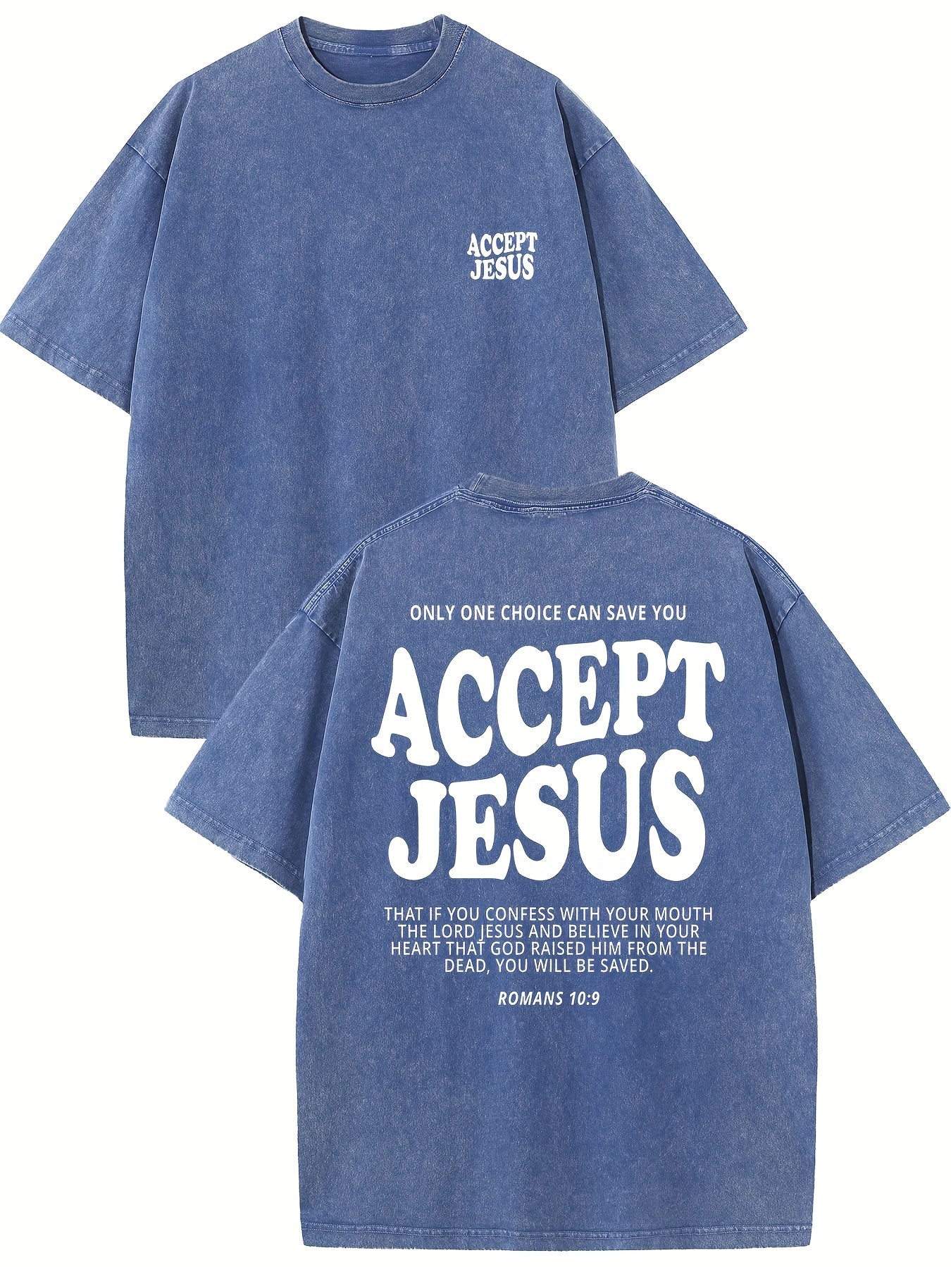 Only One Choice Can Save You Accept Jesus Vintage Washed High Quality Cotton Pat image 3