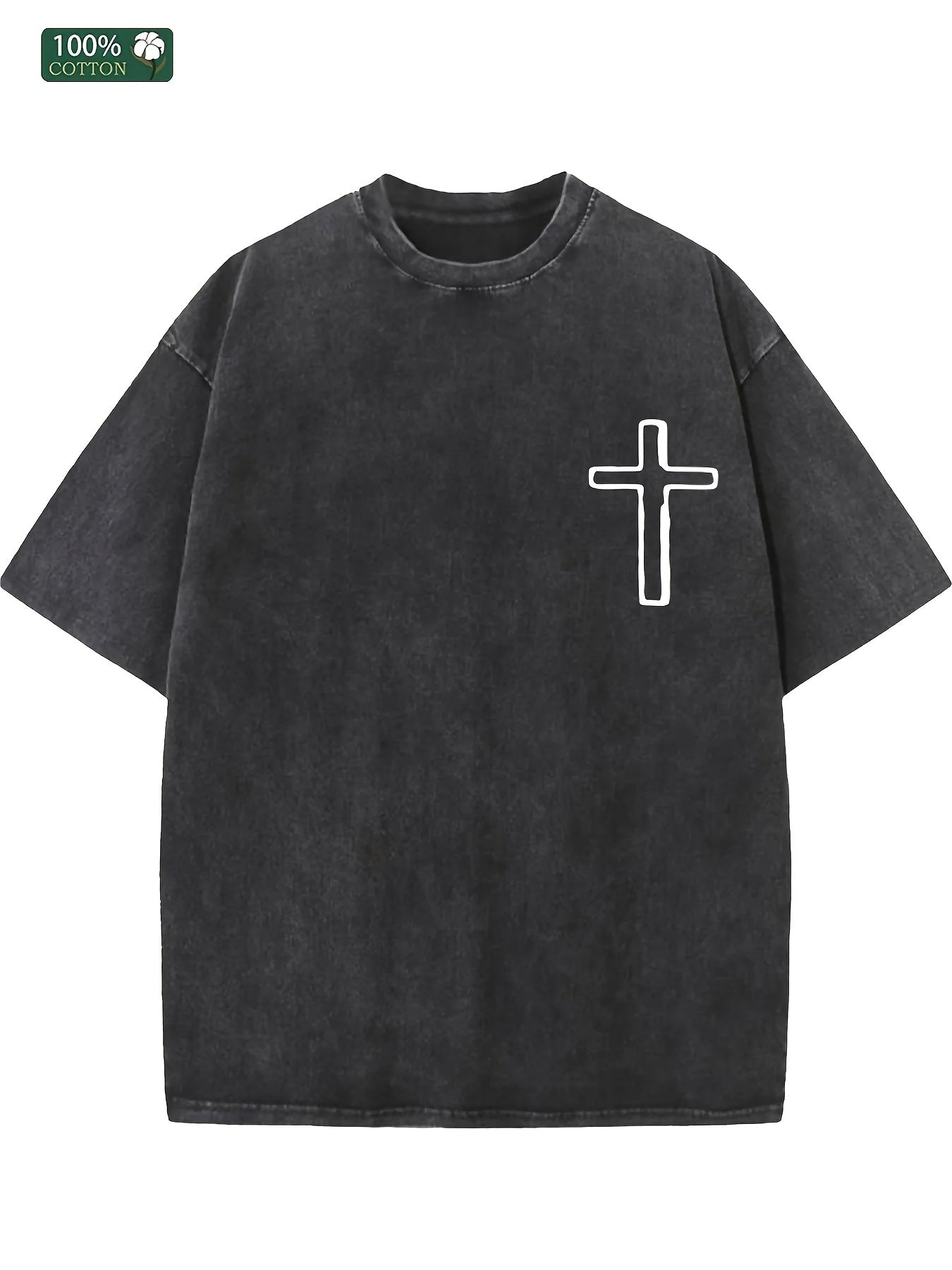 JESUS IS MY GOD Men's washed cotton T-shirt, vintage pure cotton T-shirt, animat image 9