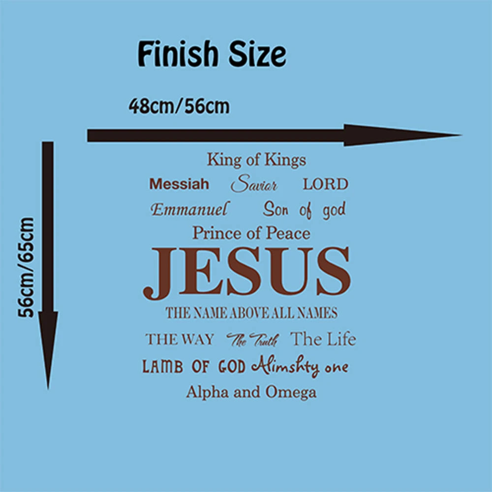 Jesus God Messiah Words Wall Living Room Wall Decal Kitchen Vinyl Decor
