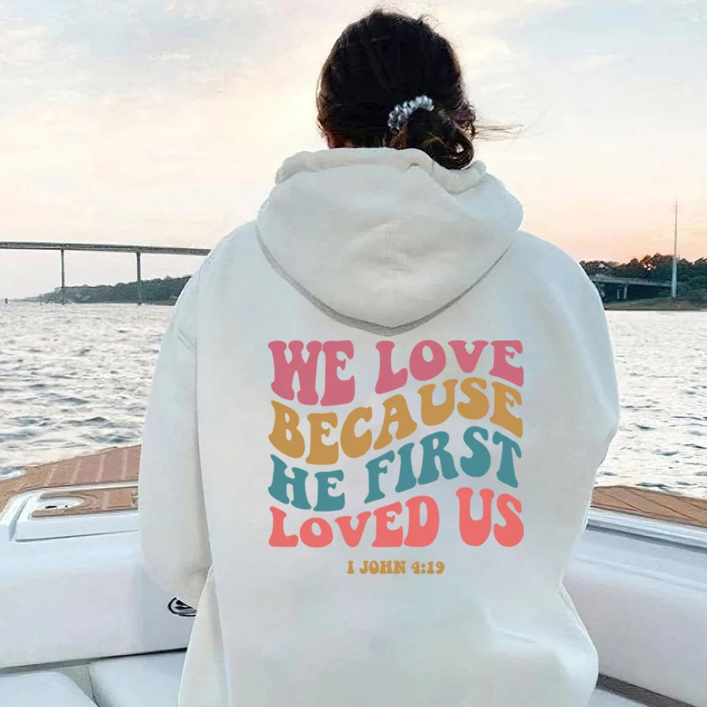Aesthetic Christian Hoodie Women Religious Hooded Sweatshirt Retro Bible Verse Pullover Jesus Love Sweater Trendy Faith Hoodies