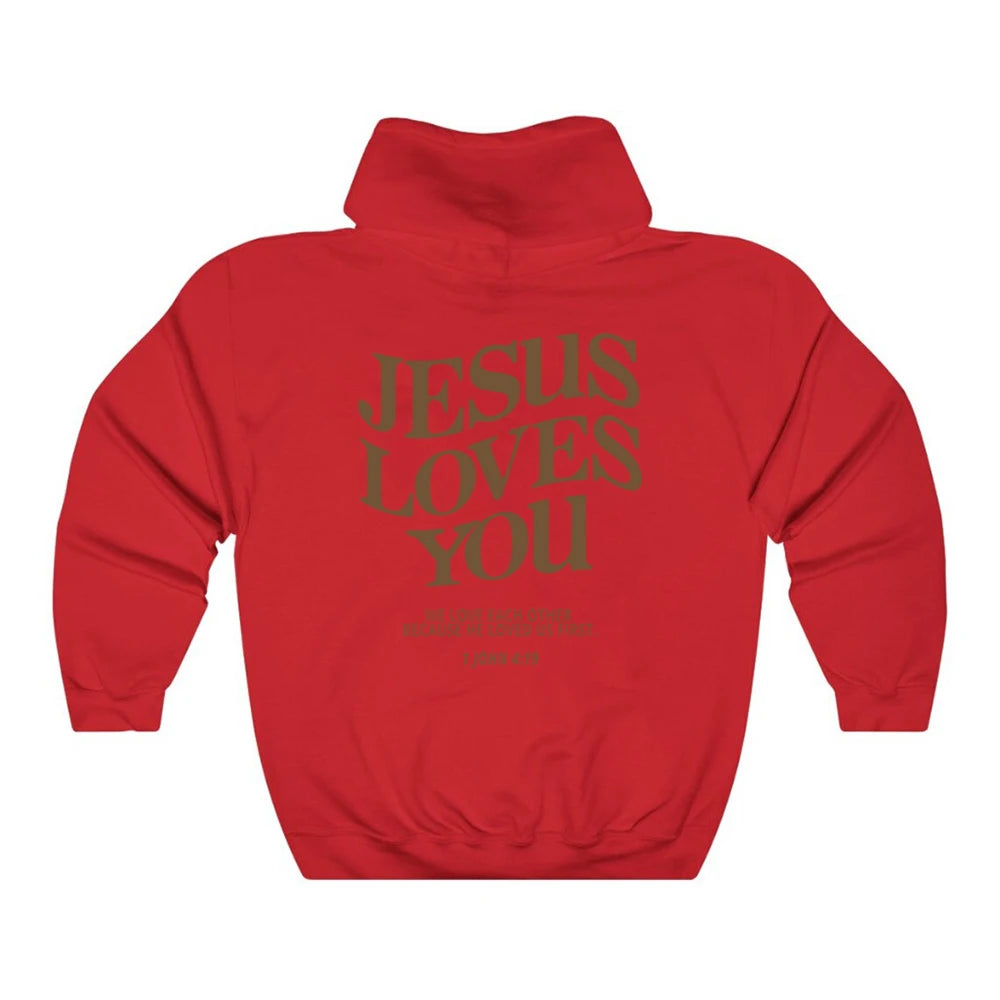 Jesus Loves You Hoodie Christian Hooded Sweatshirt Jesus s Christian Merch image 4