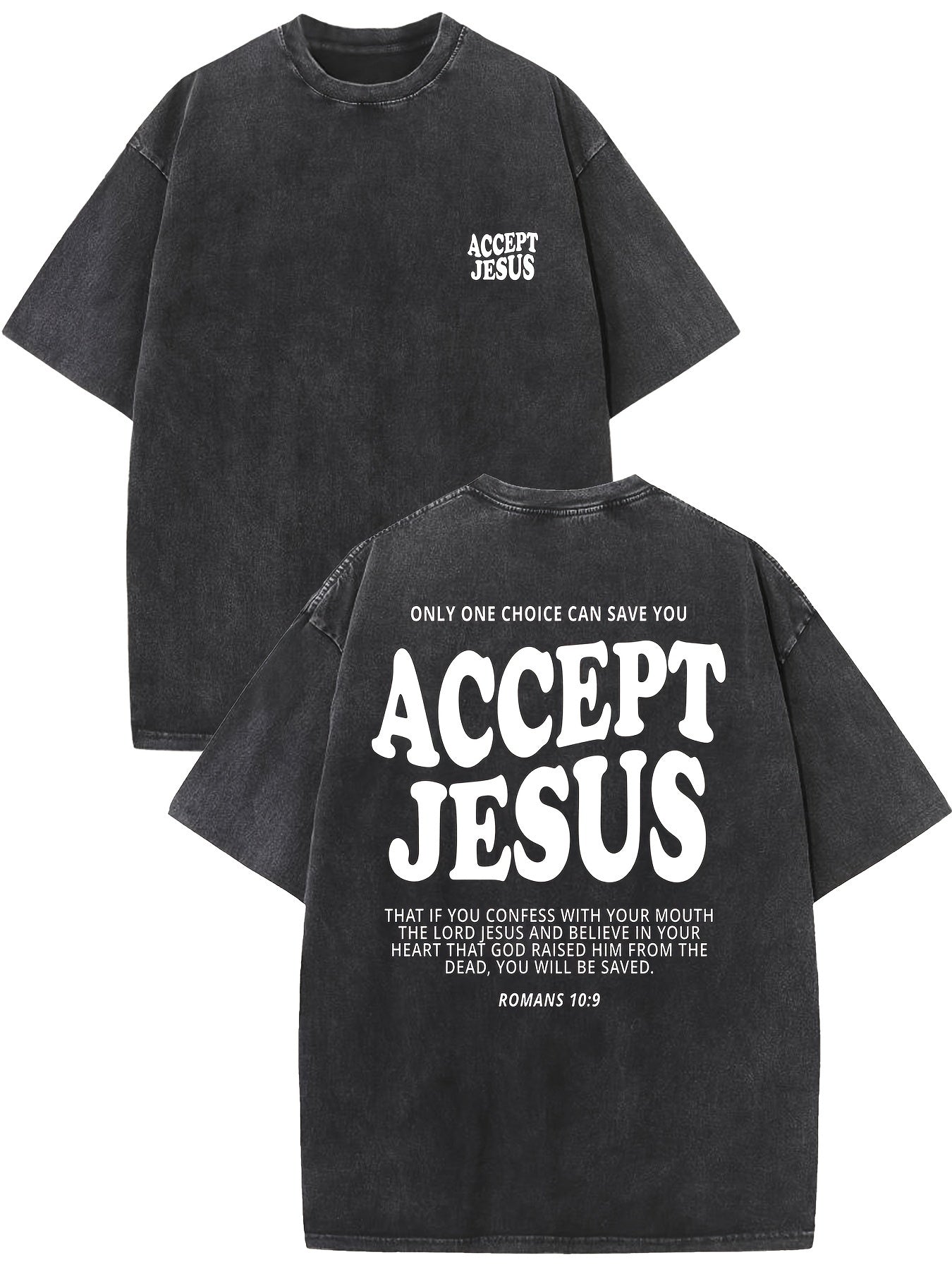 Only One Choice Can Save You Accept Jesus Vintage Washed High Quality Cotton Pat image 1