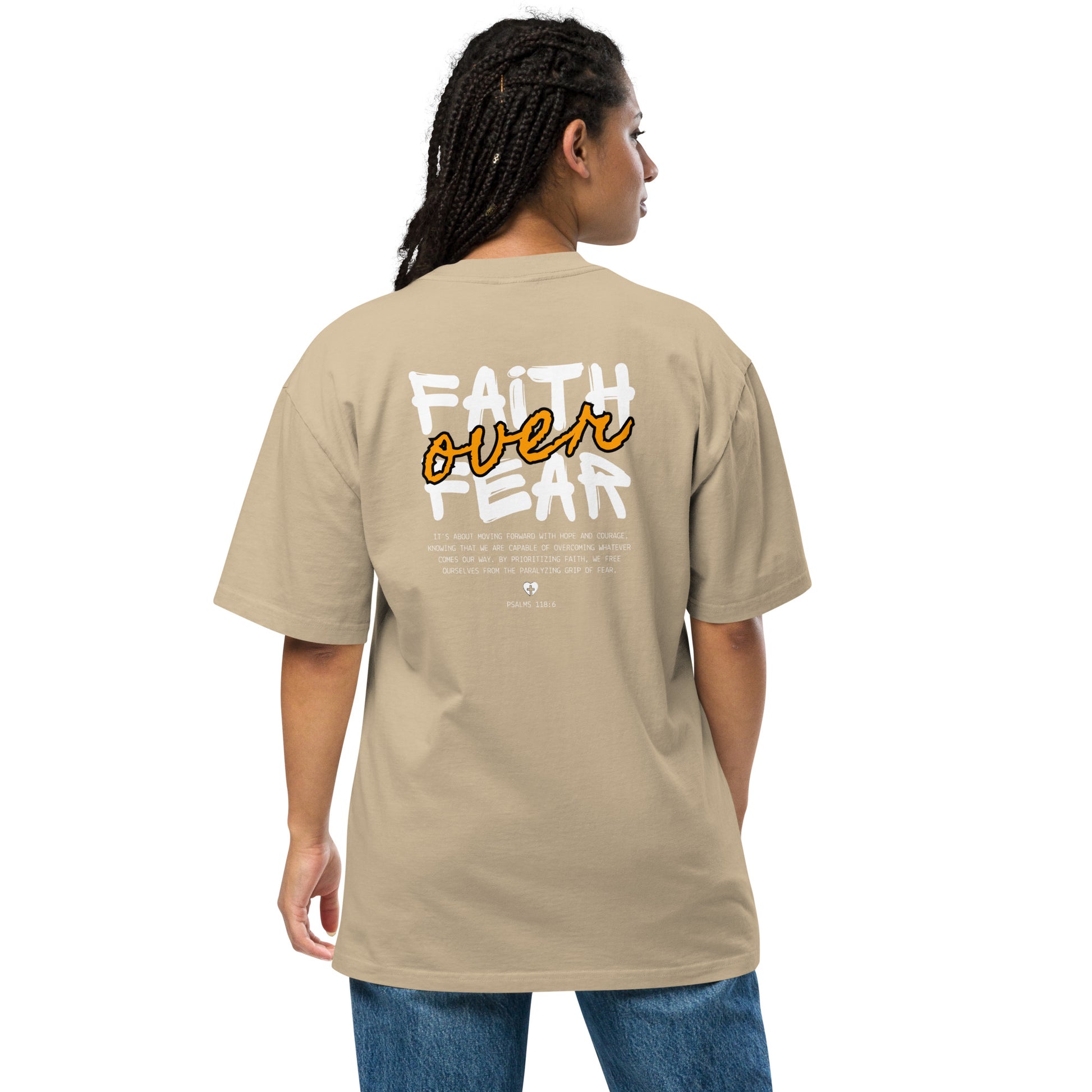 Faith over Fear Oversized faded t-shirt image 29