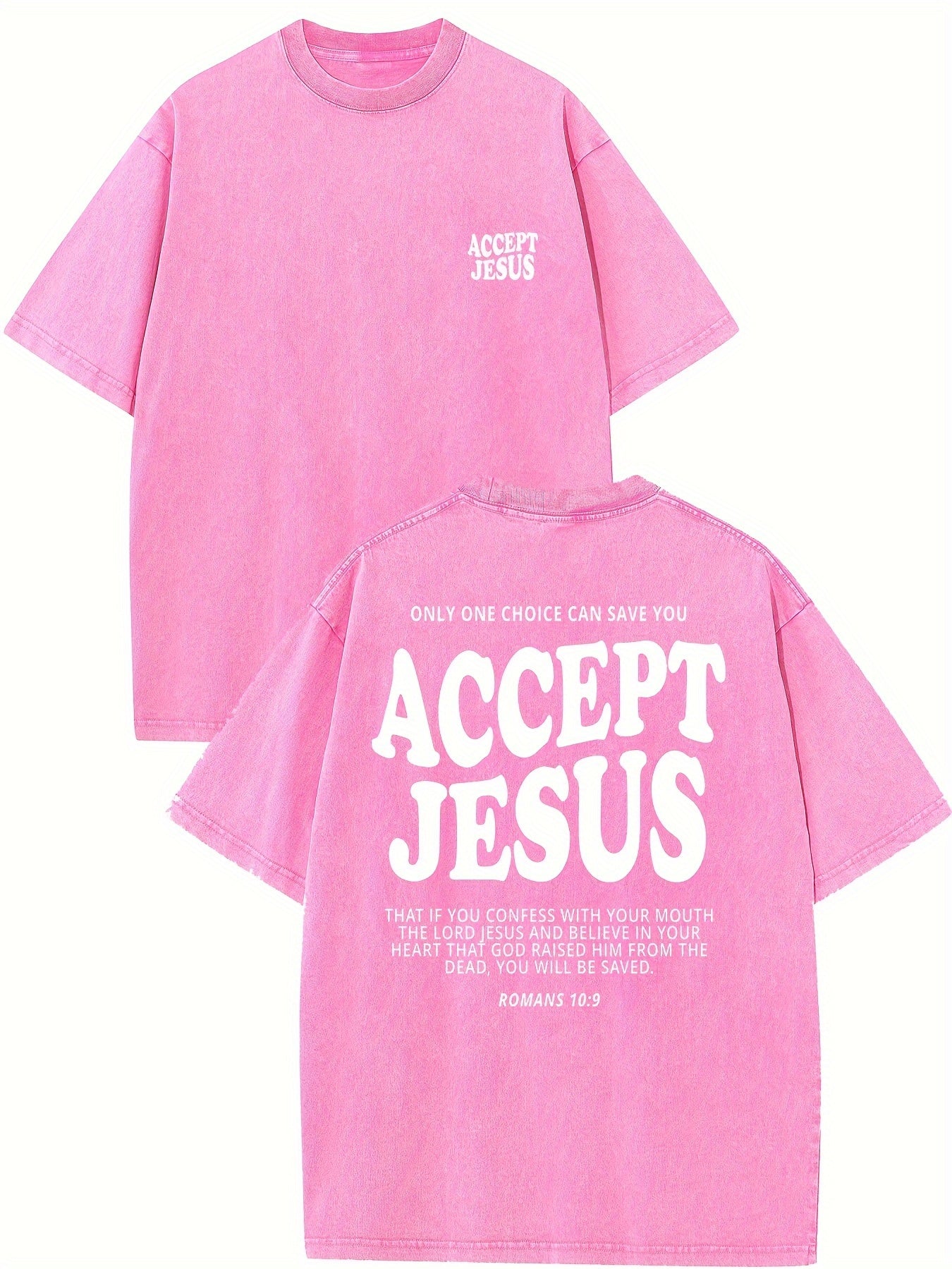 Only One Choice Can Save You Accept Jesus Vintage Washed High Quality Cotton Pat image 2