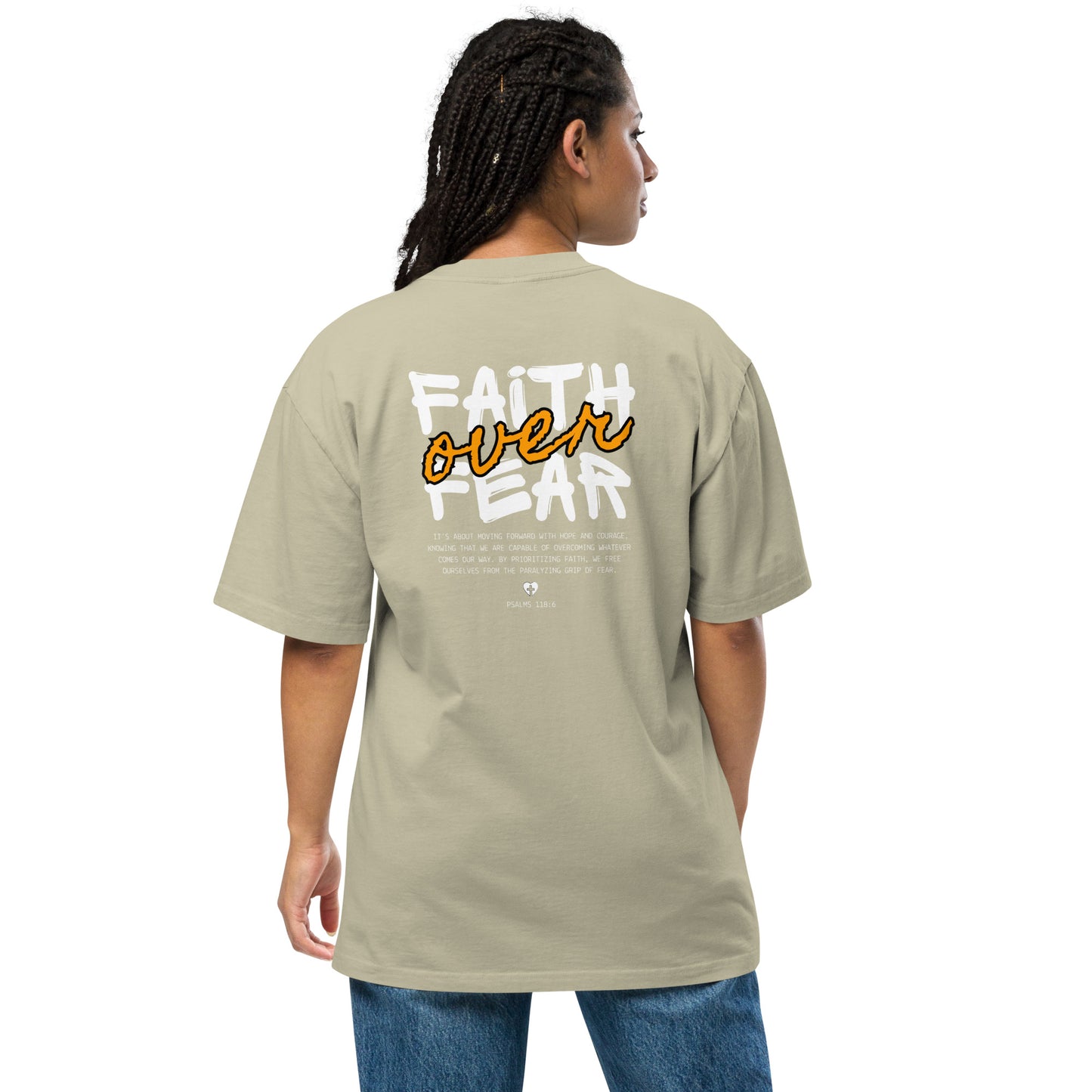 Faith over Fear Oversized faded t-shirt image 33
