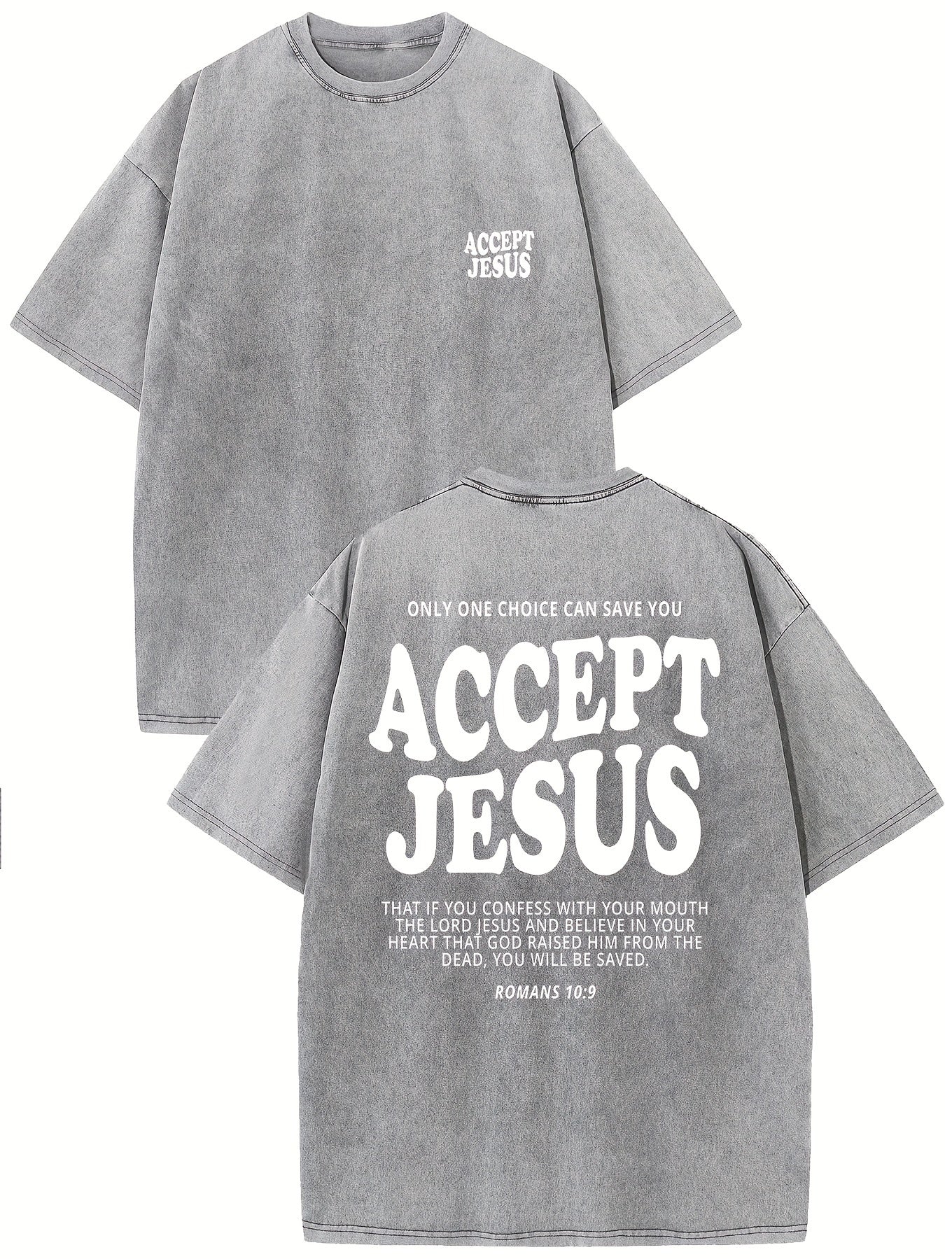 Only One Choice Can Save You Accept Jesus Vintage Washed High Quality Cotton Pat image 4