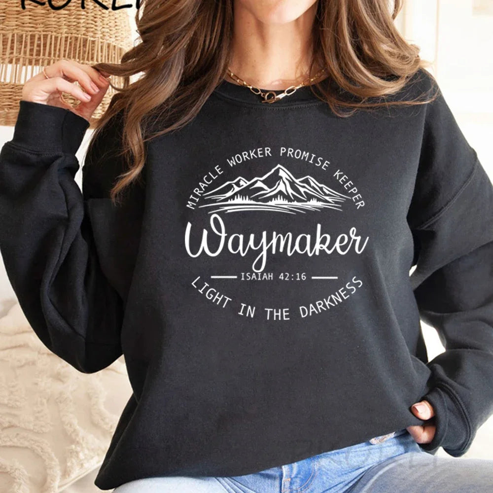 Waymaker Sweatshirt Christian Crewneck Sweatshirts image 4